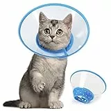 Vivifying Haustier Halskrause, Verstellbar von 12-14,5 cm Leichtgewicht Schutzkragen für Welpen, Kleine Hunde und Katzen (Blau-S)