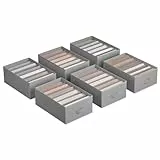 SONGMICS Kleiderschrank-Organizer 6er Set, Aufbewahrungsbox 6 Fächer, Schubladen-Ordnungssystem, Ordnungsboxen faltbar, 42 x 30 x 17 cm, für Hosen, Kleidung, taubengrau RUS009G03