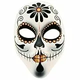 W WIDMANN MILANO Party Fashion - Totenkopf Maske für Erwachsene, Gesichtsmaske Dia de los Muertos, Accessoire Halloween, Karneval