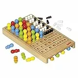 goki 56708 Master Logic Spiel aus Holz, klassisches Logikspiel für 2 Spieler, Strategiespiel, Steckspiel mit bunten Holzstiften, Knobelspaß für die ganze Familie