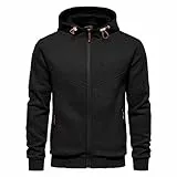 CTU Herren-Kapuzenpullover, Sweatshirts, Jacken, langärmelig, Fleece, Reißverschluss, für Herren, Größe S-4XL, Schwarz , XL