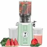 LINKChef Entsafter Slow Juicer, Entsafter Gemüse und Obst Testsieger mit 115 mm großem, Entsafter Kaltentsafter für ganze Früchte/Gemüse, Blitzreiniger, Einfacher Installation, BPA Frei, 200w hellgrün