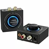 YMOO 2.4GHz Drahtloser Audio Sender und Empfänger, Wireless Transmitter and Receiver Kit, 200ft Lange Reichweite,25ms Niedrige Latenz,48khz HiFi Audio Adapter für TV/Lautsprecher/Stereo