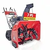 HECHT Starke Benzin Schneefräse – 66 cm Arbeitsbreite – 2-stufig – 54 cm Arbeitshöhe – 15 m Auswurfweite – mit E-Start, Raupenantrieb, 6-Vorwärts- & 2-Rückwärtsgänge, LED-Scheinwerfer, Griffheizung