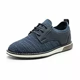 Bruno Marc Schnürhalbschuhe Jungen Anzugschuhe Atmungsaktiv Gestrickter Stoff Oxford Hochzeit Party Schuhe,Size 32,Marine,SBOX2403K