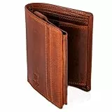 MATADOR Geldbörse Herren Leder Mit RFID Schutz - Portmonee, Brieftasche, Portemonnaie Vintage Braun