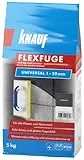 Knauf Flexfuge Universal 5 kg Anthrazit, universell einsetzbar für ein besonders glattes Fugenbild auf Wand & Boden im Innen- & Außenbereich, schnellhärtender Fugenmörtel auf Zementbasis