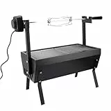 TOPINCN Elektrisches BBQ -Röster -Kit mit Komplettem Werkzeug, Abnehmbarer Edelstahl -Rotisserie -Grill, Schweinlamm -Rösterstand, Oudoor Charcoal Grill Rack für Partys, Camping, Sammeln (EU-Stecker)