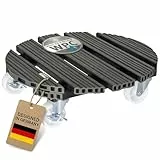 WAGNER Pflanzenroller WPC FSC® Ø 38,5 x 11 cm I Blumenroller für Außenbereich + Innenbereich I Kübelroller aus FSC® Wood Plastic Composite, anthrazit I 2 Feststeller I Tragkraft 150 kg - 20054501