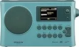 SANGEAN WFR-28 BT – Portables Internet-Radio mit WiFi, Musik-Streaming, DAB+/FM, Bluetooth, AUX - Einfache Bedienung via Control-App, Schwarz (Hellblau)