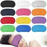 12 Stücke Bunte Augenbinden, Augenbinde Schlafen, Schlafmaske Herren und Frauen, Leichte Augenbinde Schlafmaske mit Nasenpolster und Elastische Gurte, Für Reisen, Nickerchen, 12 Farben