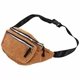 SAFIGLE Damen Bauchtasche Cord 9.45X1.97X5.91In Stylische Gürteltasche Mit Verstellbarem Schultergurt Leichte Crossbody Tasche Für Sport Freizeit Outdoor
