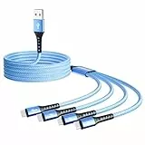 SDBAUX Multi USB C Kabel Schnellladen, 1.2M QC 3.0(3A) USB-C Splitterkabel 4 in 1 Ladekabel mit 4 Typ C Anschlüssen, für iPhone 16/15 Serie, iPad Air/Pro, Samsung Galaxy S25 S24 S23, LG, Huawei, PS5