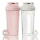 PZMLOASN Protein Shaker 700ML (Rosa+Weiß)