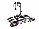 EUFAB 11555 Fahrradträger AMBER 3, E-Bike geeignet, teilweise vormontiert, Diebstahlschutz, für 3 Fahrräder, für Anhängerkupplung, ca. 102 x 74 x 72 cm, Schwarz