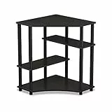 Furinno Turn-N-Tube Platzsparender Eckschreibtisch mit Regalen, Espresso / Schwarz, 57.2 (Breite) x 72.4 (Höhe) x 56 (Tiefe) cm