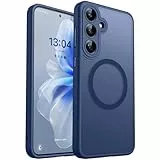 CANSHN für Samsung Galaxy S25 Plus Hülle mit Kameraschutz für Magsafe (TOP Militärschutz & Magnetkraft) Extrem Haltbarkeit Handyhülle S25 Plus Case - Transluzente Matt Dunkelblau