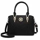 Miss Lulu Handtasche Damen Mittelgroß Henkeltasche Elegante Schultertasche Tasche für Damen mit Lychee Muster damenhandtasche aus PU Leder mit Abnehmbarer Schultergurt