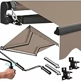 KESSER® Gelenkarmmarkise Vormontiert Markise Gelenkmarkise 250 x 200 cm Terrassenmarkise Sonnenmarkise inkl. Wandhalterung Sonnenschutz Balkonmarkise wasserabweisend Alu/Polyester Taupe