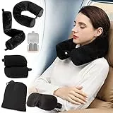 EPROICKS Reisekissen Flugzeug, Kann Biegen Nackenhörnchen, Travel Nackenkissen Memory Foam für Nacken, Kinn, Taille, Knie, Kopf Stützen, Geeignet für Busse, Züge, Bett, Büro (Schwarz)
