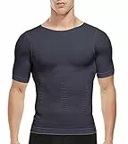 SLIMBELLE Buachweg Shirt Herren Kompressionsunterhemd Shapewear Figurformende Unterhemd Bodyshaper Schlank Unterwäsche Bodyformer mit Ärmeln Slimming T-Shirt Weste für Sport Fitness