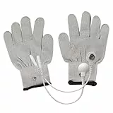 Besportble Elektrische Therapiehandschuhe 3 Paar Elektroden Massagehandschuhe Mit Konvertierungszeilen FüR Muskel- Und Nervenstimulation Komfortable Baumwollhandschuhe
