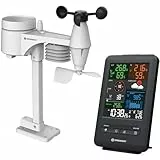Bresser 7002525 Wetterstation Funk mit Außensensor 5-in-1 Beaufort mit großem Farbdisplay, Sensor für Temperatur, Luftfeuchtigkeit, Luftdruck, Windrichtung und Regenmesser, Schwarz, Einzigartig
