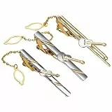 JewelryWe 3er-Pack Krawattenklammer Herren Gitarre: 3pcs Einzigartig Krawattenklammer Krawattennadel mit Gitarre Violine Geschenk für Männer