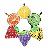 Jlnmmn 6 Stück Faltbare Einkaufstasche, Mehrweg Einkaufsbeutel, Obst aufbewahrungstasche, Großes Fassungsvermögen, Die Form von Obst, für den Lebensmitteleinkauf, für Reisen und Den Alltag