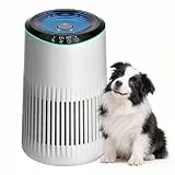 Operan Luftreiniger Allergiker für Zuhause Schlafzimmer Büro, HEPA Luftfilter für Rauch Haustier Schuppen Gerüche bis zu 0,3 µm, Schlafmodus Blaues Umgebungslicht mit Duftschwamm, 22dB, MR2566, Weiß