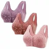3er Pack Push up BH Damen mit Bügel Große Brüste Spitzen Bequemer BHS Set Starker Halt mit Verstellbarem Unterwäsche Klassische Atmungsaktiver Bra für Sport und Alltag Sport-Bhs Für Damen (H, XXXXL)
