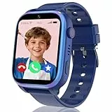 4G Smartwatch Kinder, IP68 Kinder Smartwatch mit GPS und Telefon, HD Videoanruf, GPS-Tracker, SOS, Schulmodus, Voice Chat, Wecker Handy Wasserdicht Smart watch Kinderuhr für Mädchen Jungen, Blau