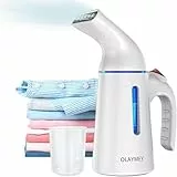 OLAYMEY Steamer Dampfglätter-700W, Dampfbürste für kleidung- 40S Vorheizen, Mini Leicht 0.45kg Tragbarer Dampfglätter für Reise und Zuhause, Dampfbügeleisen mit Auto-Abschaltung–Weiß