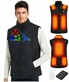 CYCYHEAT Beheizbare Weste Herren mit 7,4V 10000mAh Akku und 4-in-1 Steuerung – Leichte Wattierte Heizweste mit Verbesserter Carbon-Heiztechnologie für Outdoor & Arbeit
