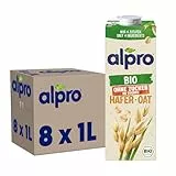 Alpro Bio Haferdrink ohne Zucker – 8 x 1 l