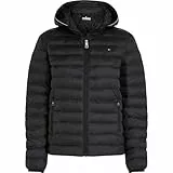 Tommy Hilfiger Damen Daunenjacke Padded Global Stripe Jacket mit Kapuze, Schwarz (Black), L