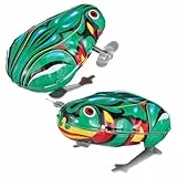 Frosch Spiel Aufziehspielzeug, 2 Stück Blechspielzeug Zum Aufziehen -Uhrwerk Spielzeug Frosch Springen, Eisen Kunst Retro Springende Frösche Spaß Spielzeug für Geschenktütenfüller