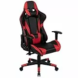 Flash Furniture X20 Gaming-Stuhl, ergonomischer Bürostuhl für PC- und Gaming-Setups, verstellbarer Gamer-Stuhl mit vollständig verstellbarer Rückenunterstützung, 117 x 74 x 130 cm