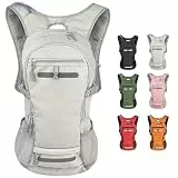 Zavothy 20L Wanderrucksack Tagesrucksack, leichter Trinkrucksack mit kostenloser 3L Wasserblase, Regenschutz & Helmhalter für Herren & Damen, Outdoor-Klettern Radfahren Rucksack Grau