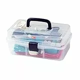 Prym 612725 Nähbox Transparent, 33 x 20 x 15 cm – Aufbewahrungsbox für Nähutensilien & Zubehör | Leicht, stapelbar, mit Griff, robuster Kunststoff