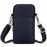 DOB SECHS Kleine Handytasche Zum UmhäNgen Damen Mit GeldböRse, Nylon Armtasche Handy Joggen, Multifunktion Handy UmhäNgetasche FüR Handy Bis Zu 7 Zoll, Dunkelblau