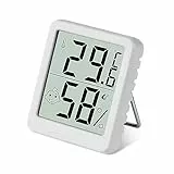 Flintronic Mini LCD Thermometer, Digital Thermometer Innen, Hygrometer Innen, Thermometer Hygrometer, Kabelloses, Luftfeuchtigkeit Meter für Babyzimmer Wohnzimmer Büro Gewächshaus(Weiß)