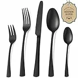 Bestdin Besteck Set 6 Personen, 30 teilig Edelstahl Besteckset Schwarz Matt, Essbesteck Set mit Messer Gabel Löffel, Hochwertiges Edelstahlbesteck, Spülmaschinenfest