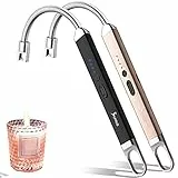 SUPRUS Feuerzeug wiederaufladbar USB Lichtbogen elektrisches Feuerzeug Kerzenanzünder für Camping Kochen (Schwarz&Gold)