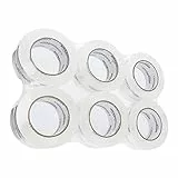 Amazon Basics Transport- und Packband, Standardweit: 4,7 cmW x 99,6 m, Kristallklar, 6 Stück, Durchsichtig