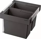 BLANCO FLEXON II low 50/2 | Abfall Müllsystem | für 50 cm breite Unterschränke | System zum Einbau in Schubladen | 2 x 19 Liter Eimer | Minimale Einbauhöhe: 324mm | [45x40x32,5 cm]