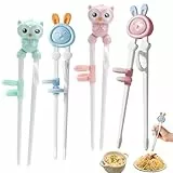 4 Paare Trainings Essstäbchen, Cartoon Essstäbchen Chinesische Essstäbchen Essstäbchen Helfer Anfänger Training Chopsticks Stäbchen Zum Essen (süßer Hase)