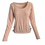alife & kickin Shirt T-Shirt FarahAK Damen Langarmshirt, Rosa, Rundhalsausschnitt, Seitliche Bindebänder