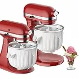 GVODE Eismaschine Aufsatz für Kitchen aid Eismaschine Set, Eiscreme und Sorbet Gelato Maker, passend für Kitchenaid eismaschine, für 4,5-5Qt Standmixer und 5-6-7Qt Schüsselheber