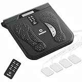 Fußmassagegerät mit Durchblutungsstimulator, EMS und TENS – Elektrisches Fußmassagegerät mit 10 Modi, 20 Intensitätsstufen und 4 Elektrodenpads zur Schmerzlinderung und Verbesserung der Durchblutung.